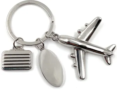 Image de Onwomania Porte-clés - "Reise Flieger Urlaub" - Porte-bonheur en métal idéal comme cadeau par ex. pour le meilleur ami, la meilleure amie, maman