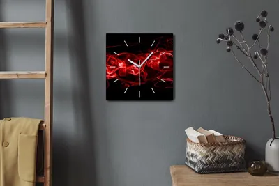Produktbild von Coloray Hodiny Unikátní 30x30 cm  Tiché hodiny Pro obývací pokoj a kuchyň Nástěnné hodiny Plátno Bílé ručičky hodin - kouř