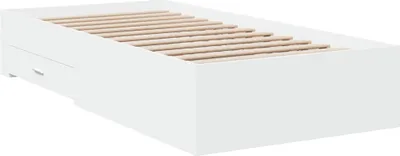 Image de Cadre de lit avec tiroirs sans matelas blanc 100x200 cm