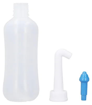 Image de Nettoyeur nasal, 300 ml, flacon nasal à usage domestique, pour adultes et enfants, nettoyage, bleu, avec cinq orifices