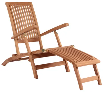 Produktbild von Gartenliege Yacht aus Teakholz, 1.7m B, 0.93m H, 0.6m T, verstellbare Rückenlehne, abnehmbare Fußablage