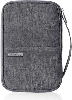 Produktbild von Tasche Familie Reiseorganizer, Reisepass Tasche Reisepasshülle, mit RFID Passfächer Kartenfächer, Wasserdicht Travel Organizer, für Pass, Kreditkarten, Reisedokumente, Ausweis (Grau)