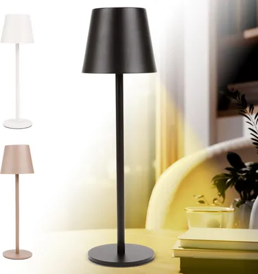 Produktbild von LED Tischleuchte FASHION dimmbar mit Touch Funktion 3 Lichtfarben IP44 12h Akku schwarz