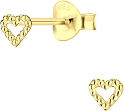 Produktbild von Herz Ohrstecker Kinder Ohrringe Silber 925 Gold