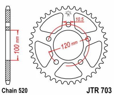 Obrázek produktu pro Zębatka JT 44T 520 JTR703.44