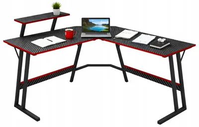 Produktbild von Ekspand | Gaming Schreibtisch - Schwarz - 130 x 130 x 50 cm - Stabiles Stahlgestell - Modernes Design