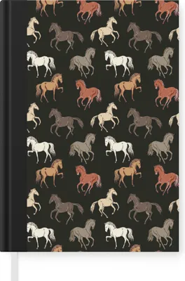 Produktbild von MuchoWow® Notizbuch Tagebuch Haushaltsbuch Notebook A5 Pferde - Braun - Weiß - Mädchen - Kinder - Mädchen - Notizblock - Notizheft - Notebook - Schreibblock - Papier
