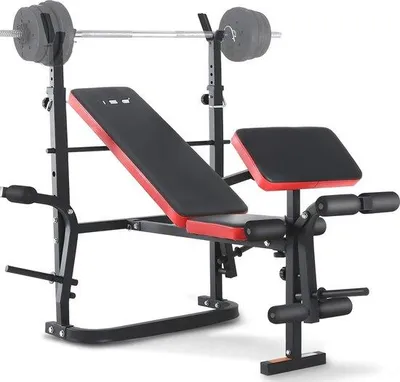 Produktbild von Famanu Trainingsbank verstellbar - Inklappbare Halterbank mit Beincurler, bis 120 kg belastbar