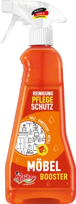 Produktbild von Poliboy Möbel Booster - 375ml - entfernt Schmutz und Staub auf Holz-, Kunststoff- und Metallmöbeln - 1900101