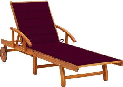 Obrázok produktu pre Záhradné ležadlo s podložkou akáciový masív