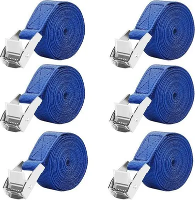 Produktbild von Famanu Spanngurte Set von 4 - 2,5 m lang - Belastbar bis 250 kg