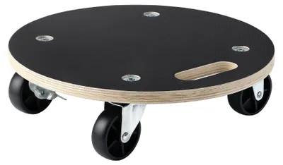Zdjęcie produktu dla Kółko transportowe Wiltec do 250 kg okrągłe, kółko meblowe MDF Ø 380 x 110 mm, płytka z 4 kółkami skrętnymi