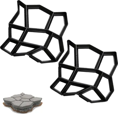 Produktbild von Jiubiaz 2X Pflasterform Gehweg  DIY Betonpflaster Schwarz Gießform Garten Schablone Schalungsform
