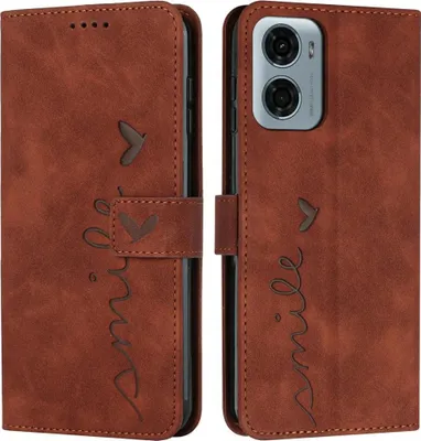 Produktbild von Motorola Moto G05 / E15 Hülle - Coverup Smile Klapphülle - Braun