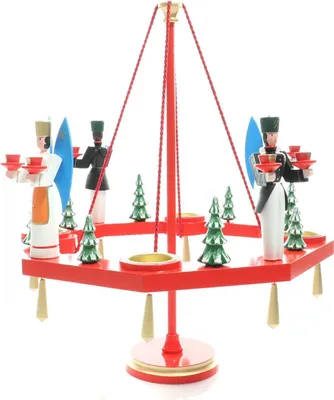 Produktbild von Kerzenhalter Tischkranz rot Engel und Bergmann BxT = 38x38cm NEU