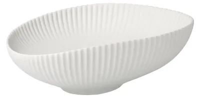 Schale Raindrop 21 cm, Biscuitporzellan, handgefertigt, weiß
