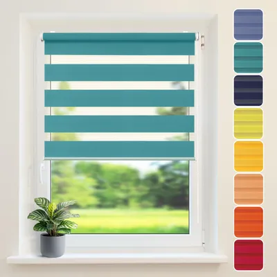 Produktbild von Doppelrollo COLOUR, Türkis, 95x150cm
