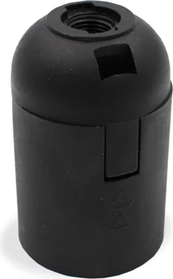 Produktbild von E27 Fassung Thermoplast 2-teilig Glattmantel u. Rastkappe M10x1 Gewinde | Kunstoff | Schwarz