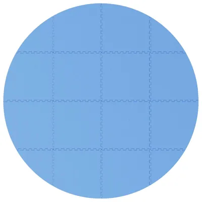 Productafbeelding van vidaXL Zwembadbodemmat, 16 stuks, Ø 235 cm, rond, EVA-schuim, blauw