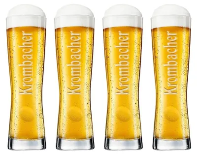 Imagen del producto de Vasos de cerveza Krombacher, modelo Star Cup, de 250 ml - paquete de 4 unidades
