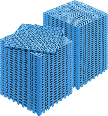 Produktbild von VEVOR Ineinandergreifende Fliesen 55 Stk. Bodenfliesen Drainage-Bodenfliesen, Bodenfliesen 30 x 30 cm Außenbereich Quadratische Bodenfliesen Terrasse PVC Bodenfliesen Badezimmer, Toilette, Blau