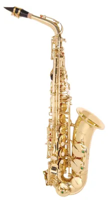Altsaxophon-Set, Messing, gold lackiert, inkl. Koffer