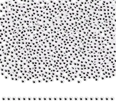 Produktbild von Kunststoff Augen - Selbstklebende Wackelaugen in Schwarz, Weiß und Farbig - 4 mm - 1000 Stück
