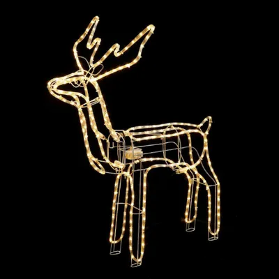 Immagine prodotto di ACA Decorazione natalizia illuminata per esterni: renna in piedi con testa mobile, 264 LED, 11 m di cavo flessibile, bianco caldo, grado di protezione IP65, 100 x 58 x 116 cm, cavo di alimentazione da 1,5 m, X08264124