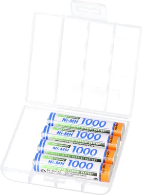 Produktbild von 4x Panasonic HR-4U 1000mAh + Akkubox Ni-MH 1,2V / 1000mAh
