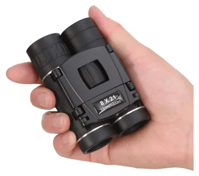 Produktbild von 8x21 Mini-Kompakt-Taschenfernglas, leichtes, faltbares Fernglas, leicht fokussierbares kleines Fernglas für Erwachsene und Kinder zur Vogelbeobachtung, Opernkonzert, Reisen, Wandern, Landschaftsaufnahmen im Freien, Fußballspiel
