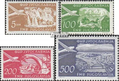 Produktbild von Briefmarken Jugoslawien 1951 Mi 689-692 (kompl.Ausg.) postfrisch Flugpostmarken