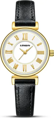 Produktbild von Elegante Damen Armbanduhr Analog Quarz Wasserdicht Klassische Lederarmband Uhr Lässig Modeuhr für Frauen Alltag Business