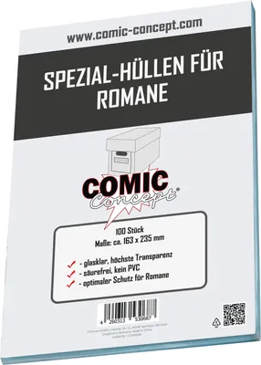 Produktbild von Comic Concept Spezial-Hüllen (ohne Lasche) für Romane (163 x 235 mm)