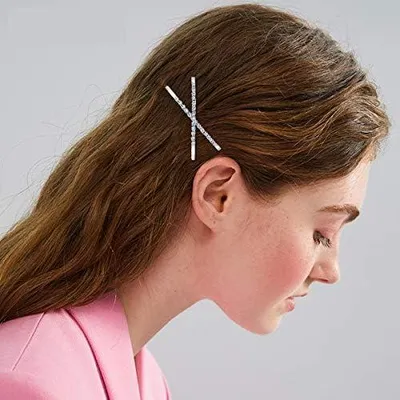 Produktbild von 12 Kristall-Haarnadeln mit Strasssteinen, metallischer Haarschmuck für Damen und Mädchen, Silber