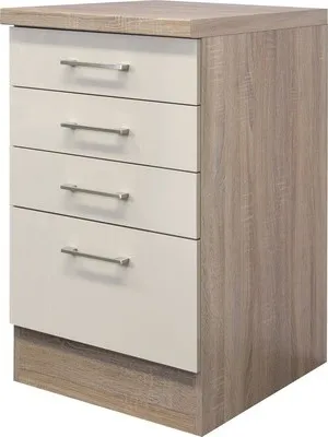 Obrázek produktu pro Kuchyňská skříňka spodní se šuplíky Flex Well Nepal šířka 50 cm kašmírový odstín lesklý