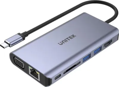 Immagine prodotto di Unitek UNITEK uHUB O8+ Wired USB 3.2 Gen 1 (3.1 Gen 1) Type-C Grey