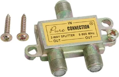 Produktbild von 5x F-Coax Splitter 1-to-2 - Antennenverteiler für TV & Satellit - 5-900 MHz - Metallgehäuse - 5 Stück [05256]
