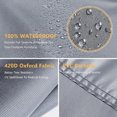 Produktbild von Famanu Gartenmöbelhülle wasserdicht 120x120x74cm - robustes Oxford-Gewebe
