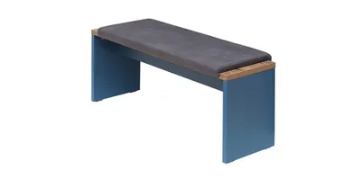 Produktbild von Innostyle Dijon Sitzbank inkl. Klemmkissen Holzwerkstoff Parisian Blue/Haveleiche Cognac