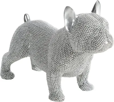 Produktbild von Figur aus Polyesterharz, Hund, Modell ELDO, 20x9x14 cm, silberfarben
