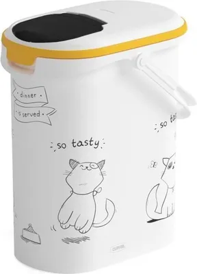Image de Conteneur Croquettes Chat Curver, 4 kg, 10L, Blanc et Noir, Avec Godet