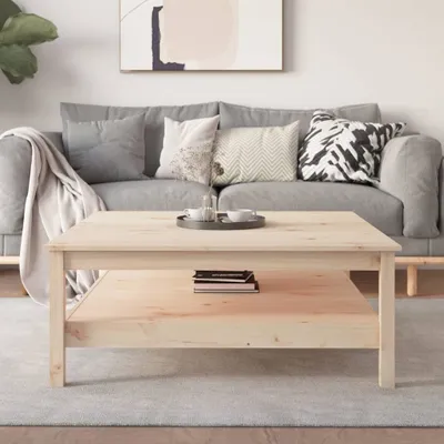 Produktbild von The Living Store Couchtisch 100x100x40 cm Massivholz Kiefer
