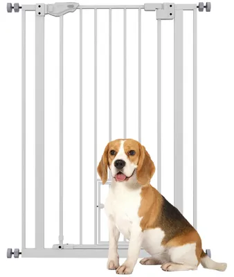 Immagine prodotto di Cancelletto per Cani 74-80x104cm Regolabile Alto con Porta Piccola Bianco
