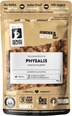 Produktbild von Physalis, getrocknet, ganz, Trockenfrüchte ohne Zuckerzusatz & ungeschwefelt, 150g