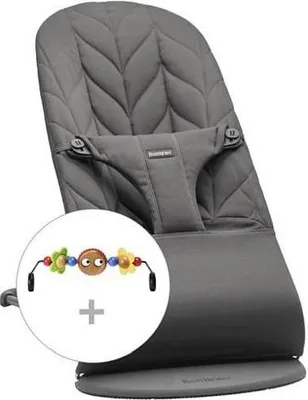 Produktbild von BabyBjorn BabyBjörn Bliss Woven Bundle -sitteri + lelu, Anthracite/Googly Eyes