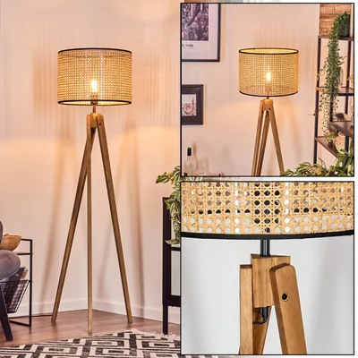 Produktbild von Casalina Stehlampe aus Holz/Rattan/Wiener Geflecht in Natur/Beige