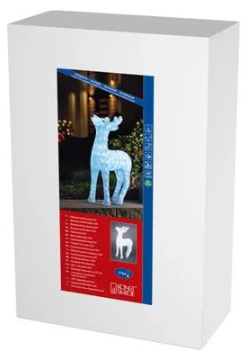 LED Acryl Rentier, groß, 176 kaltweiße Dioden, 24V