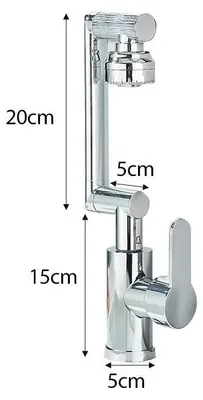 Zdjęcie produktu dla Bateria umywalkowa do łazienki - kran umywalkowy - obrotowa o 360° - regulowana wysokość - wielofunkcyjna słuchawka prysznicowa - ciepła i zimna woda - jednouchwytowa bateria - chrom