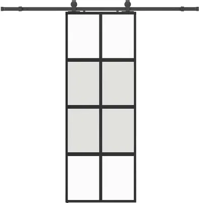 Zdjęcie produktu dla vidaXL Drzwi przesuwne z okuciem czarne 76x205 cm szkło hartowane