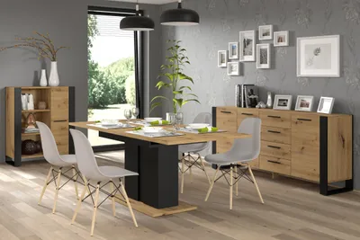 Zdjęcie produktu dla Komoda do salonu Nuka K 197 cm Kredens Szafka Dąb artisan